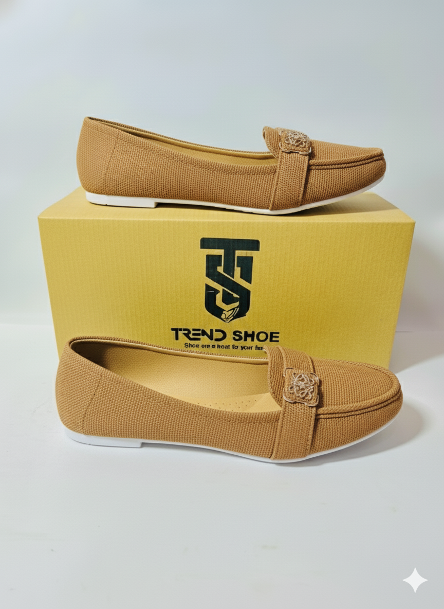 Stylish Light Brown Textile Loafers for Everyday Wear.
