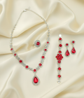Red Elegant Ruby & Crystal Zircon Diamond Jewelry Set