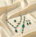Green Elegant Ruby & Crystal Zircon Diamond Jewelry Set