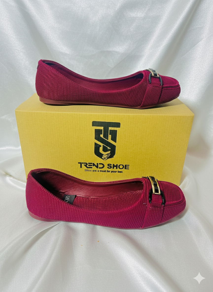 Deep Red Loafer-Style Flats for Effortless Elegance.