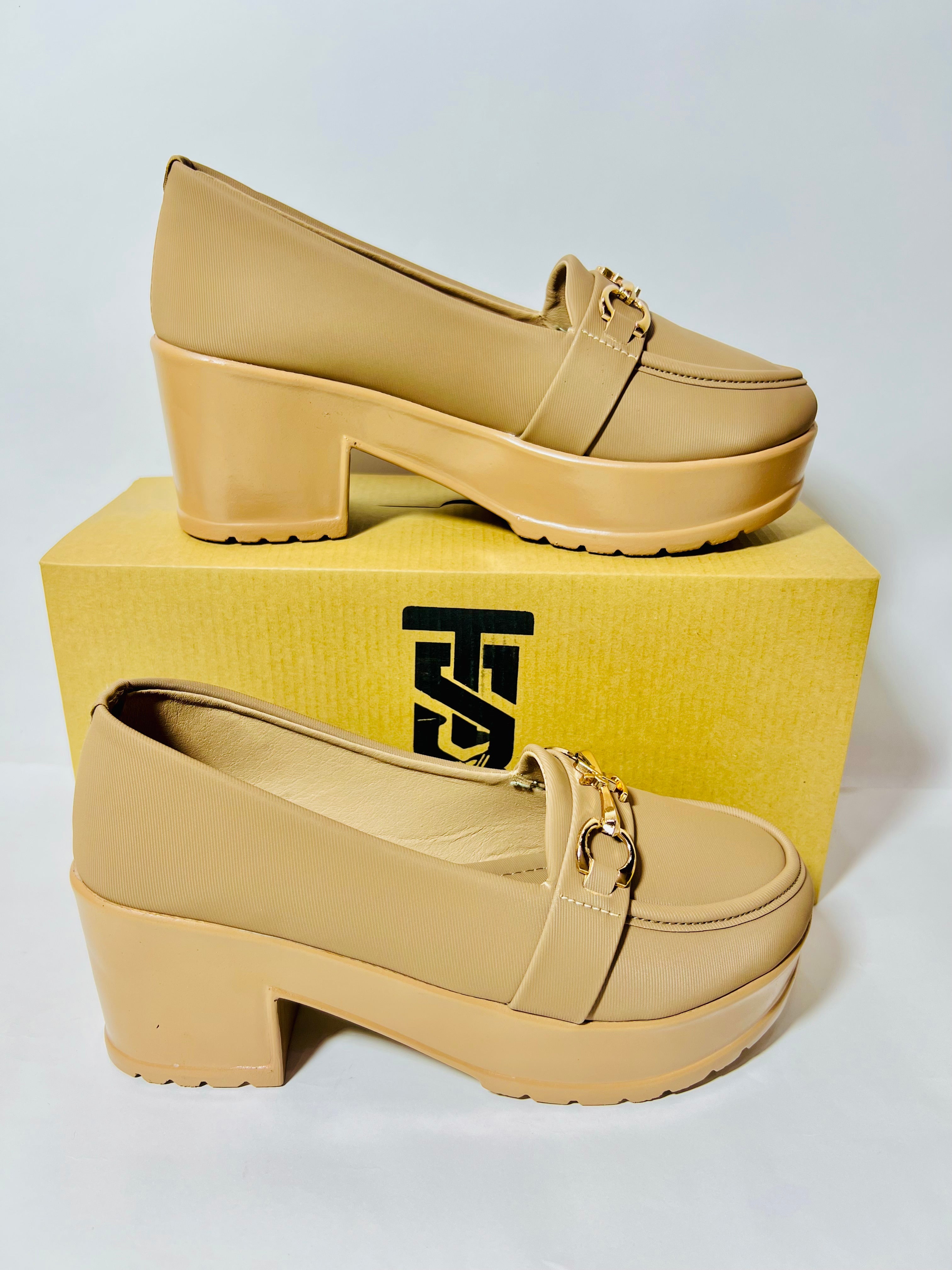 Chunky Two-Tone Loafer Platforms
