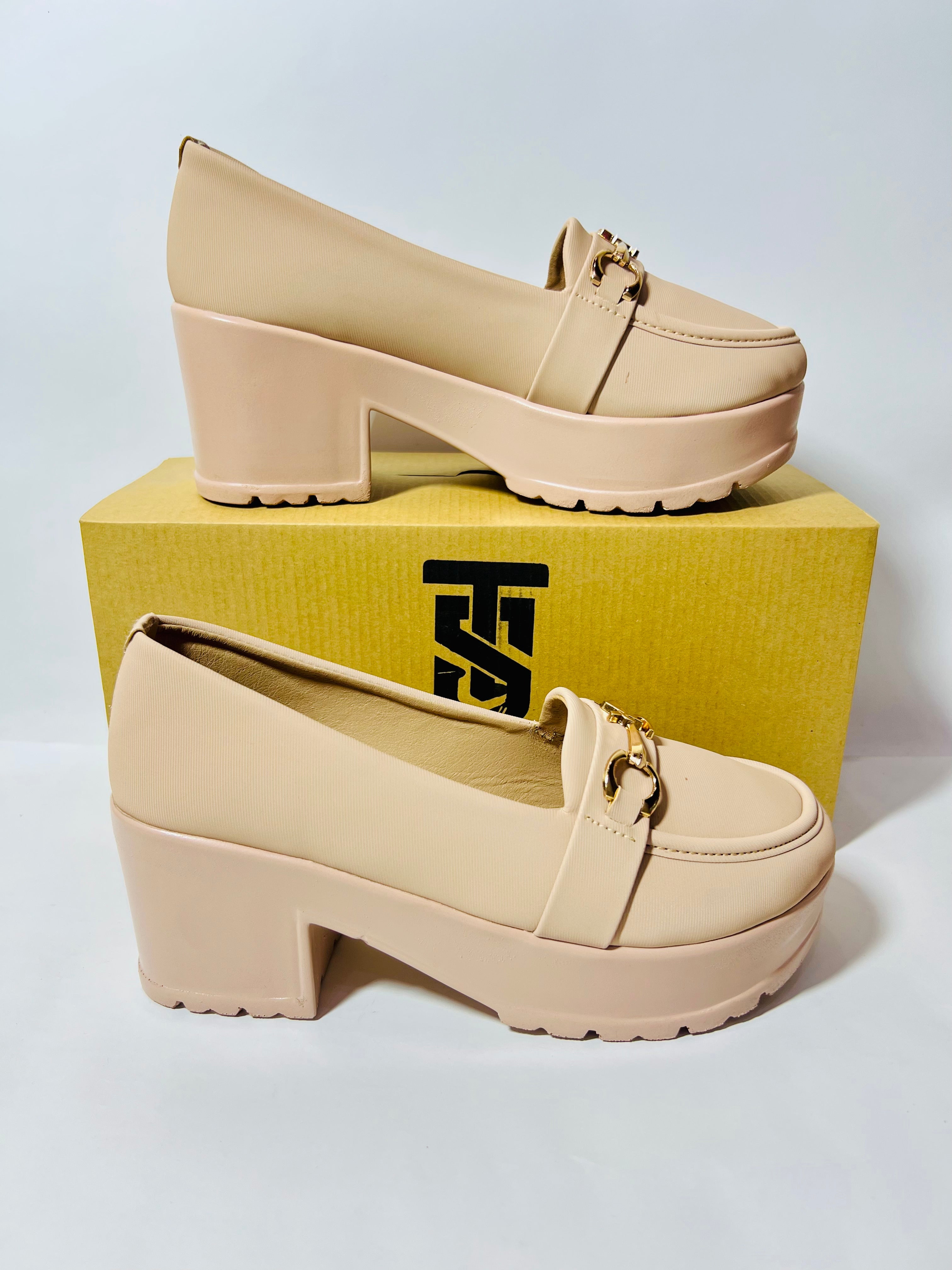 Pink & Taupe Lug Sole Platforms