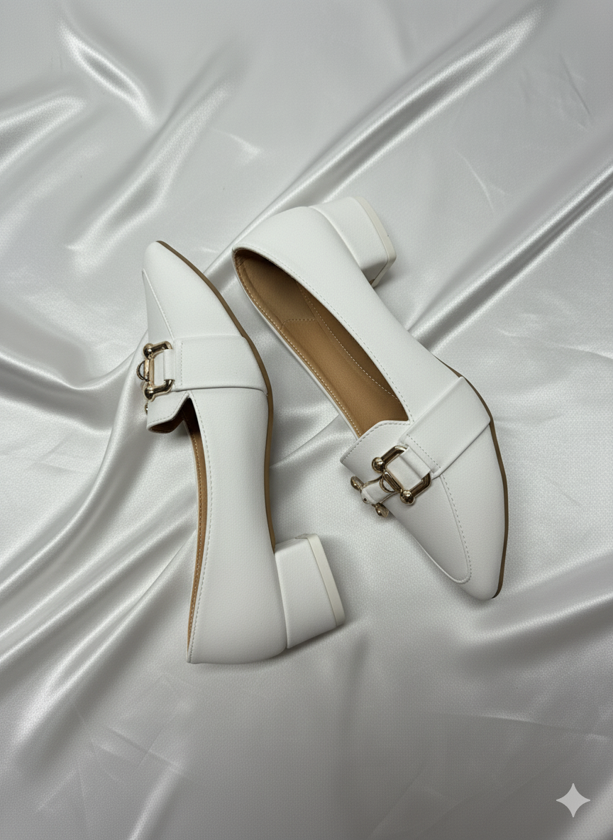 Emerald Green Pointed-Toe Loafer Heels